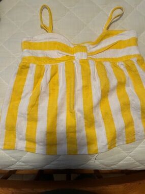 Old Navy Yellow and White Striped Spaghetti Strap Top